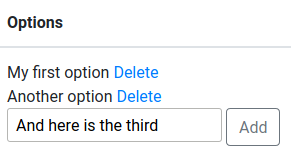 Add options