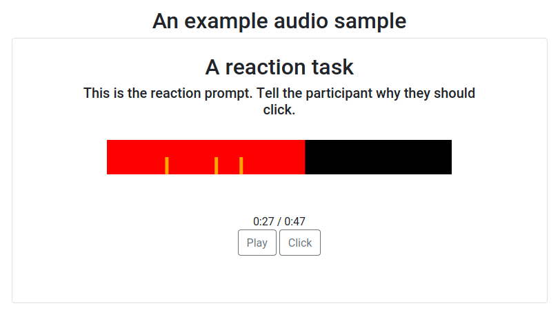Example reaction task